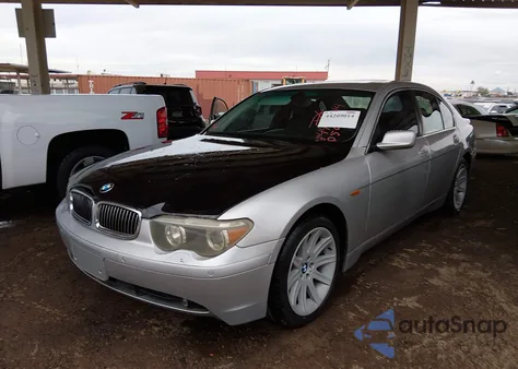 2002 BMW 745I из США, поврежденный, VIN WBAGL63412DP54881